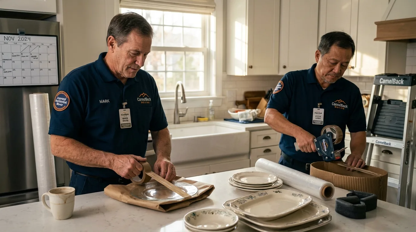 Professional crew packing kitchen dishware in Great Falls, MT